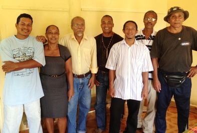 Chief Williams (3rd from left) with the Carib Reserve Council.